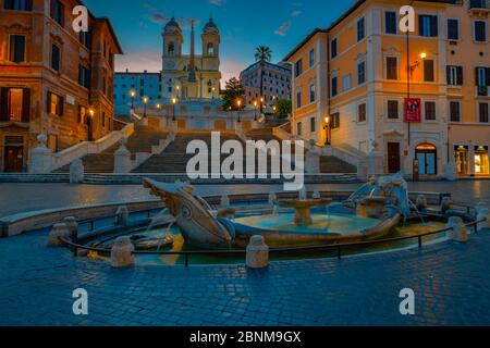 Alba su Piazza di Spagna Foto Stock