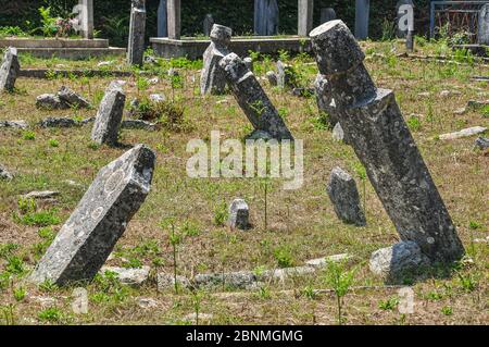 Vecchio cimitero abbandonato in Montenegro Foto Stock