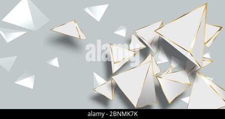 Sfondo 3D geometrico bianco astratto. Illustrazione Vettoriale