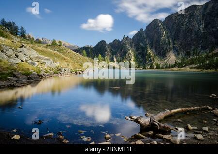 Lago inferiore di Aver nella valle del Riofreddo; in Italia. Foto Stock