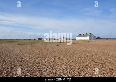 A Shingle Street, Suffolk Coast, Inghilterra, Regno Unito Foto Stock