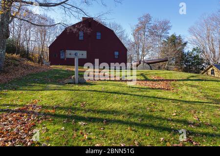 La prigione di Old York nel Villaggio di York, Maine, durante i mesi autunnali. Foto Stock