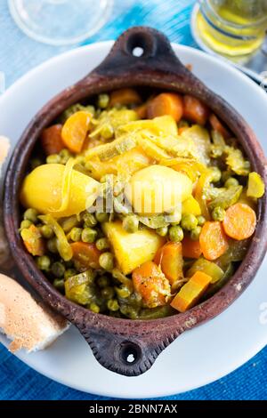 Tajine vegetale, 7 legumi tajine, Marocco Foto Stock