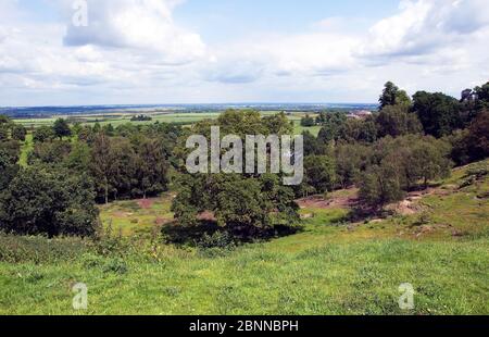 La vista su Ampthill Park dal Green Sand Ridge. Foto Stock