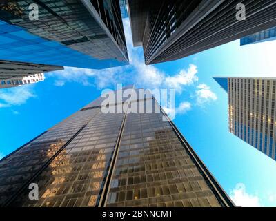 Vista dall'alto dei grattacieli di chicago e degli alti edifici degli uffici. Mostra vari stili architettonici. Illinois stati uniti. Foto Stock