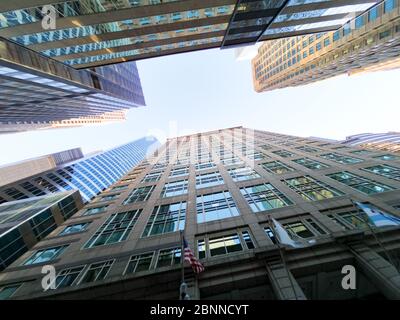 Vista dall'alto dei grattacieli di chicago e degli alti edifici degli uffici. Mostra vari stili architettonici. Illinois stati uniti. Foto Stock