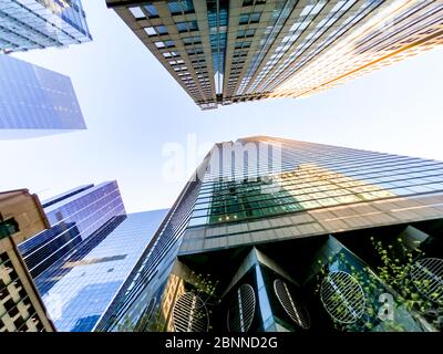 Vista dall'alto dei grattacieli di chicago e degli alti edifici degli uffici. Mostra vari stili architettonici. Illinois stati uniti. Foto Stock