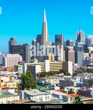 Skyline del quartiere finanziario, San Francisco, California, Stati Uniti Foto Stock