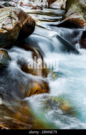 Acqua che scorre in un torrente di montagna Foto Stock