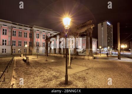 Colonie di wrestling, Steubenplatz, parlamento statale, hotel Mercure, Blue hour, Potsdam, Brandeburgo, Germania, Europa Foto Stock