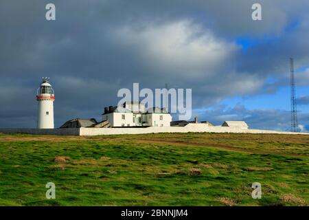 Loop Head Lighthouse, Kilkeel, County Clare, Munster, Irlanda, Europa Foto Stock