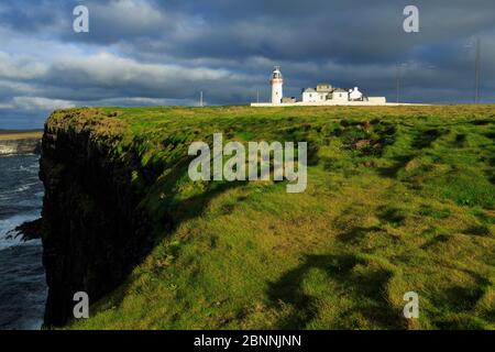 Loop Head Lighthouse, Kilkeel, County Clare, Munster, Irlanda, Europa Foto Stock