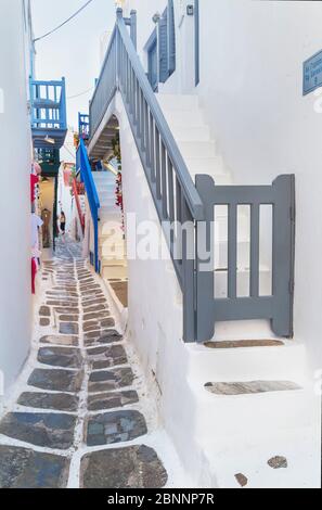 La città di Mykonos, Mykonos, Cicladi, Grecia Foto Stock