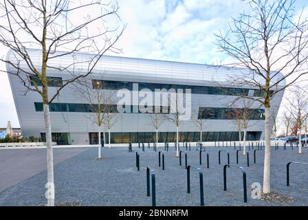 BallsportArena, sala polivalente, facciata della casa, Dresda, Sassonia, Germania, Europa, Foto Stock