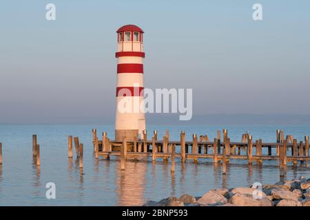 Faro di Podersdorf am See, Neusiedlersee, Burgenland, Austria Foto Stock