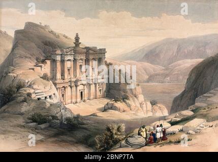 El Deir Petra di David Roberts, 1839 Foto Stock