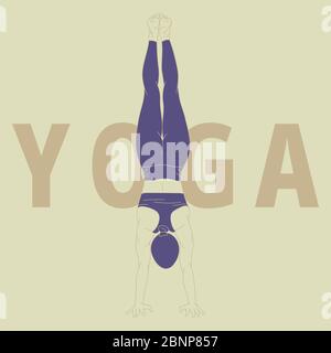 Illustrazione di una giovane donna che pratica lo yoga Foto Stock