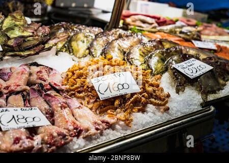 Mercato del pesce, Venezia, centro storico, Veneto, Italia, Italia settentrionale, Europa Foto Stock