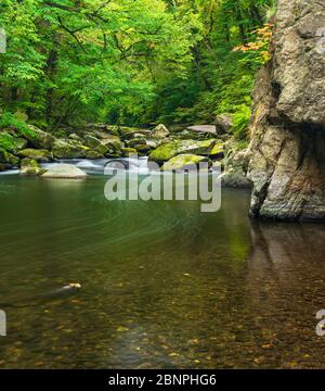 Germania, Sassonia-Anhalt, Harz, autunno nel Bodetal tra Thale e Treseburg Foto Stock