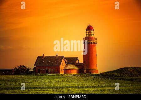 Faro di Bovbjerg Fyr in Danimarca Foto Stock