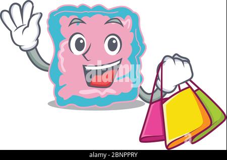 ricco personaggio cartoon intestino con borse per la spesa Illustrazione Vettoriale