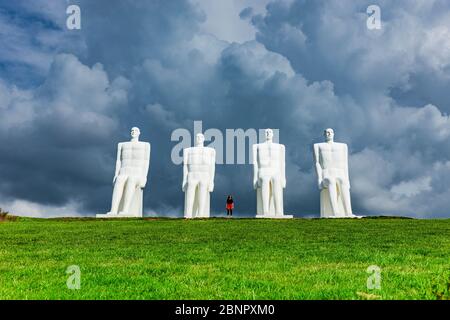 Monumento 'l'uomo sul mare' a Esbjerg, Danimarca Foto Stock