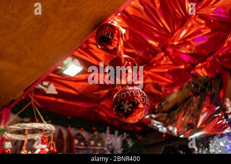 Grand Marche de Noel, mercato di Natale di Bordeaux in Francia. Foto Stock