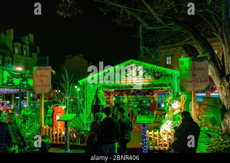 Grand Marche de Noel, mercato di Natale di Bordeaux in Francia. Foto Stock