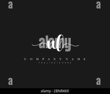 Vettore del logo di scrittura iniziale UL. Illustrazione Vettoriale