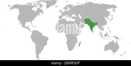 Mappa dell'Associazione dei paesi dell'Asia meridionale per la cooperazione regionale. Perfetto per sfondi, sfondo, adesivi, etichette, poster, striscioni, carte e sfondi Illustrazione Vettoriale