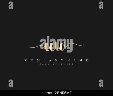 Vettore iniziale del logo di scrittura manuale UW. Illustrazione Vettoriale