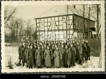 Foto storica tedesca: Gruppo di un'unità militare wehrmacht, soldati WH in germania. Seconda guerra mondiale - seconda guerra mondiale - 1940 ca. Foto Stock