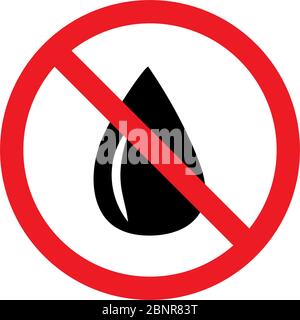 Nessun vettore di simboli impermeabile. Perfetto per sfondi, sfondo, adesivi, etichette, icone, badge, simboli, segni ecc. Illustrazione Vettoriale