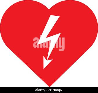 Design grafico dei segni del defibrillatore semiautomatico esterno. Perfetto per sfondi, sfondo, adesivo, segno, icona, simbolo, etichetta, poster, banner, nostico Illustrazione Vettoriale