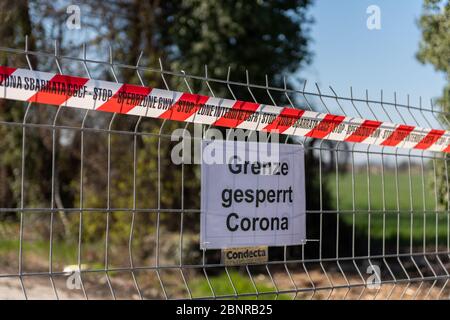 Frontiere chiuse per Germania e Francia durante la chiusura di Corona a Basilea, Svizzera Foto Stock