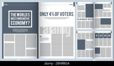 Layout del caricatore. Modello di mokup di pubblicità moderna rivista brochure coprire con luogo per testo e foto progetto vettoriale Illustrazione Vettoriale