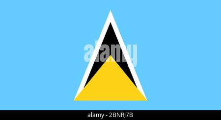 Bandiera piatta grande ufficiale di Santa Lucia orizzontale Foto Stock