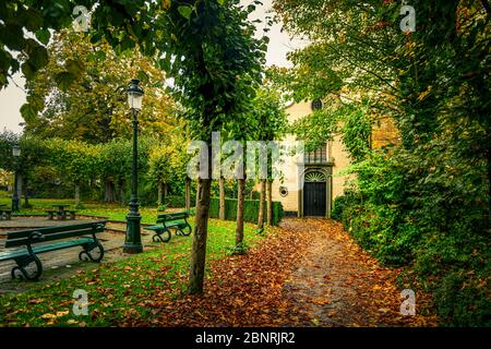 Europa, Belgio, Bruges, città, Minnewaterpark, casa Foto Stock