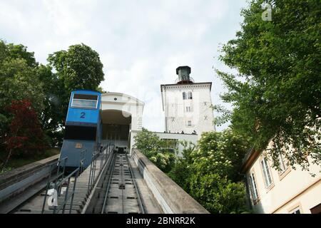 Torre Lotrščak nella Città Vecchia, Zagabria Foto Stock