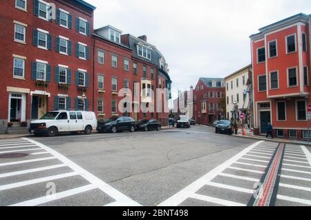 Boston, Massachusetts. 30 ottobre 2018. Il percorso della libertà a Boston, Massachusetts, attraverso la sezione charlestown della città in un neig residenziale Foto Stock