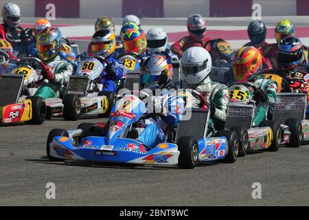 Carlos Sainz durante la sua carriera karting, il pilota spagnolo ha recentemente firmato per la Ferrari per la stagione 2021 e oltre, sostituendo Sebastian Vettel. È figlio del doppio campione del mondo Rally Carlos Sainz. Foto Stock