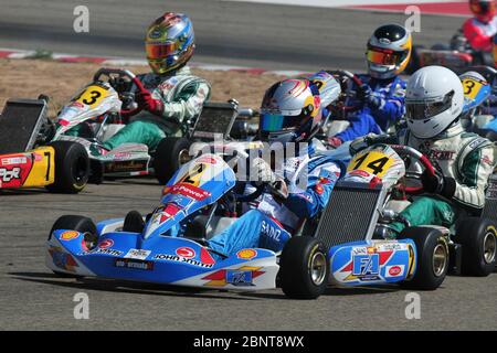 Carlos Sainz durante la sua carriera karting, il pilota spagnolo ha recentemente firmato per la Ferrari per la stagione 2021 e oltre, sostituendo Sebastian Vettel. È figlio del doppio campione del mondo Rally Carlos Sainz. Foto Stock