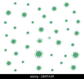 Troppe illustrazioni vettoriali di virus corona su sfondo bianco. Illustrazione Vettoriale