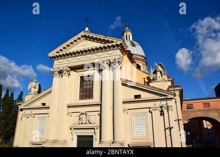 Chiesa di San Rocco tutti Augusteo - Chiesa di San Rocco tutto Augusteo con Largo San Rocco nella città di Roma Foto Stock