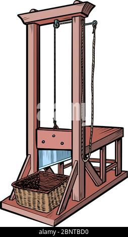 ghigliottina. Un'arma di esecuzione della rivoluzione francese Illustrazione Vettoriale