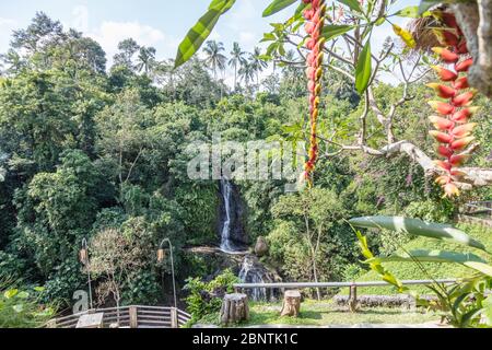 Cascata Layana a Ubud. Gianyar, Bali, Indonesia. Foto Stock