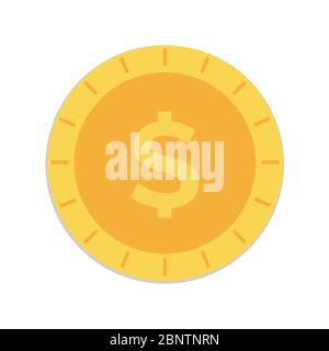 Icona moneta oro dollaro. Monete moneta icona vettore isolato su sfondo bianco. Illustrazione Vettoriale