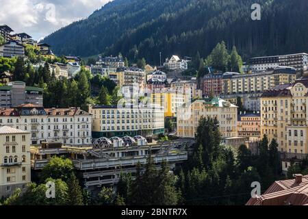 Bad Gastein, Austria - 20 giugno 2018: Vista di Bad Gastein in un giorno estivo Foto Stock