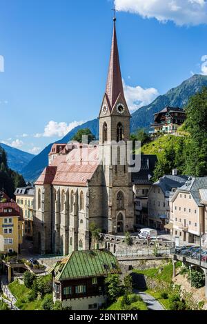 Bad Gastein, Austria - 20 giugno 2018: Vista della Chiesa di Preim a Bad Gastein in un giorno di sole Foto Stock