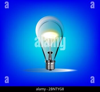 Lampadina brillante brillante idea di energia Illustrazione Vettoriale